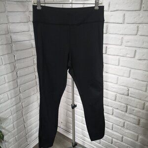 Hyba Ladies Size Medium Ankle Length Black Workout Leggings w/ Cutout Detail